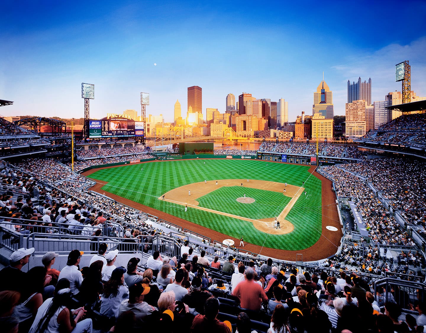 PNC Park Baseball Stadium With Bridge Sunset Photo 